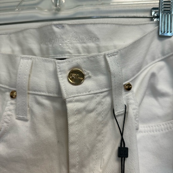 Ralph Lauren 748 Flare Leg with RL Gold Logo White Jeans - Picture 2 of 5